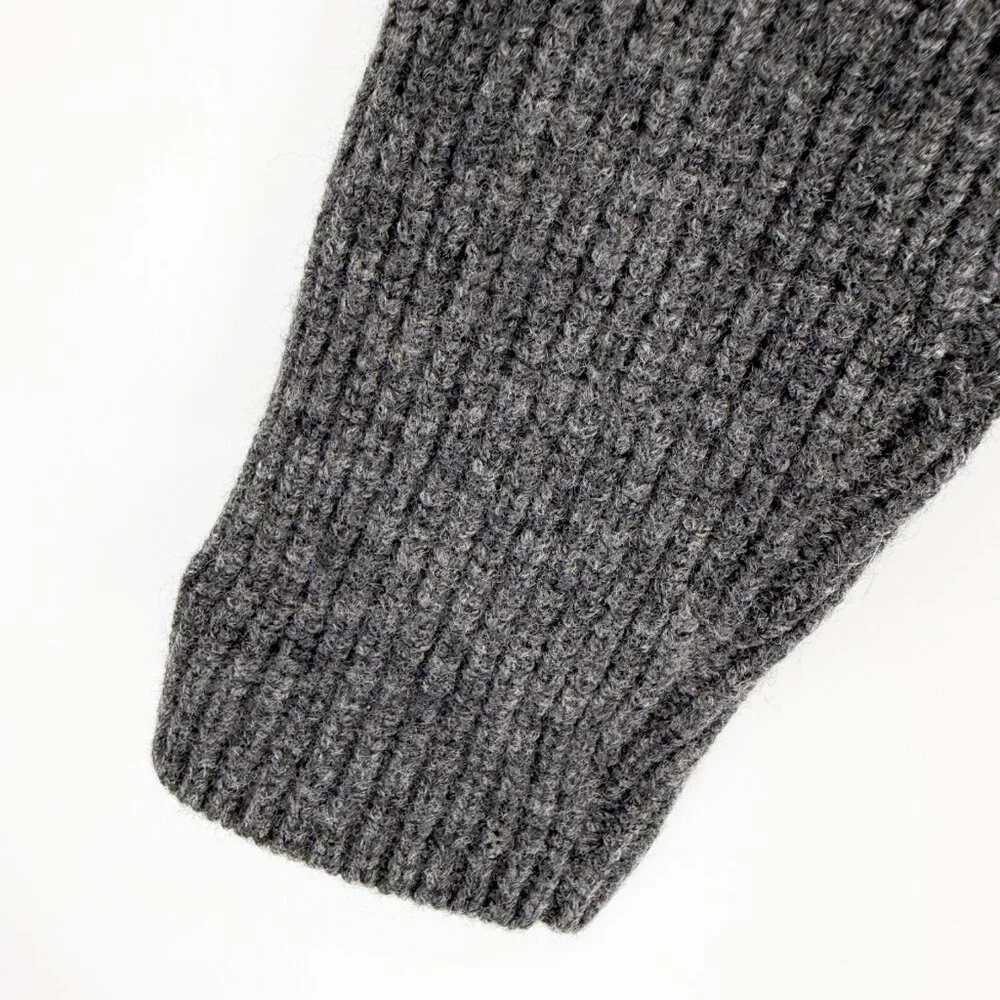 ALTUZARRA Cropped lace-up knitted cardigan knit sweater GRAY M - Picture 4 of 11